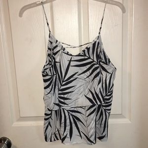 Black&white Palm tree patterned tank top 🌴